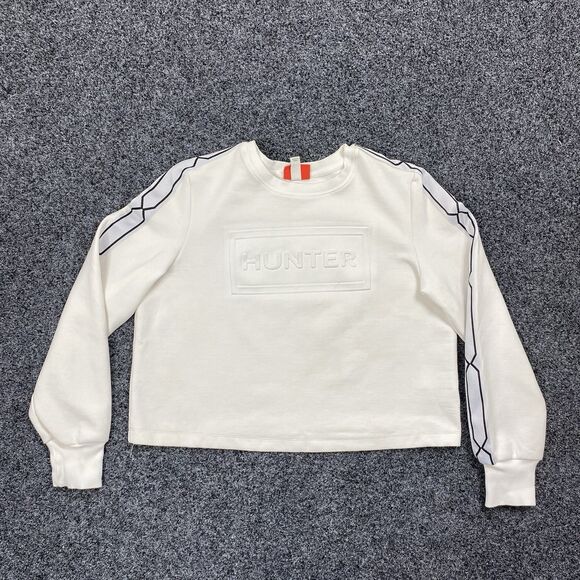 HUNTER x TARGET Embossed Cropped Crewneck Pullover Sweatshirt Crop Top Small - Picture 1 of 5